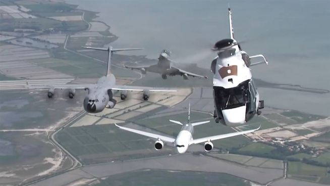 Airbus-Familie: Spektakuläres Manöver in der Luft